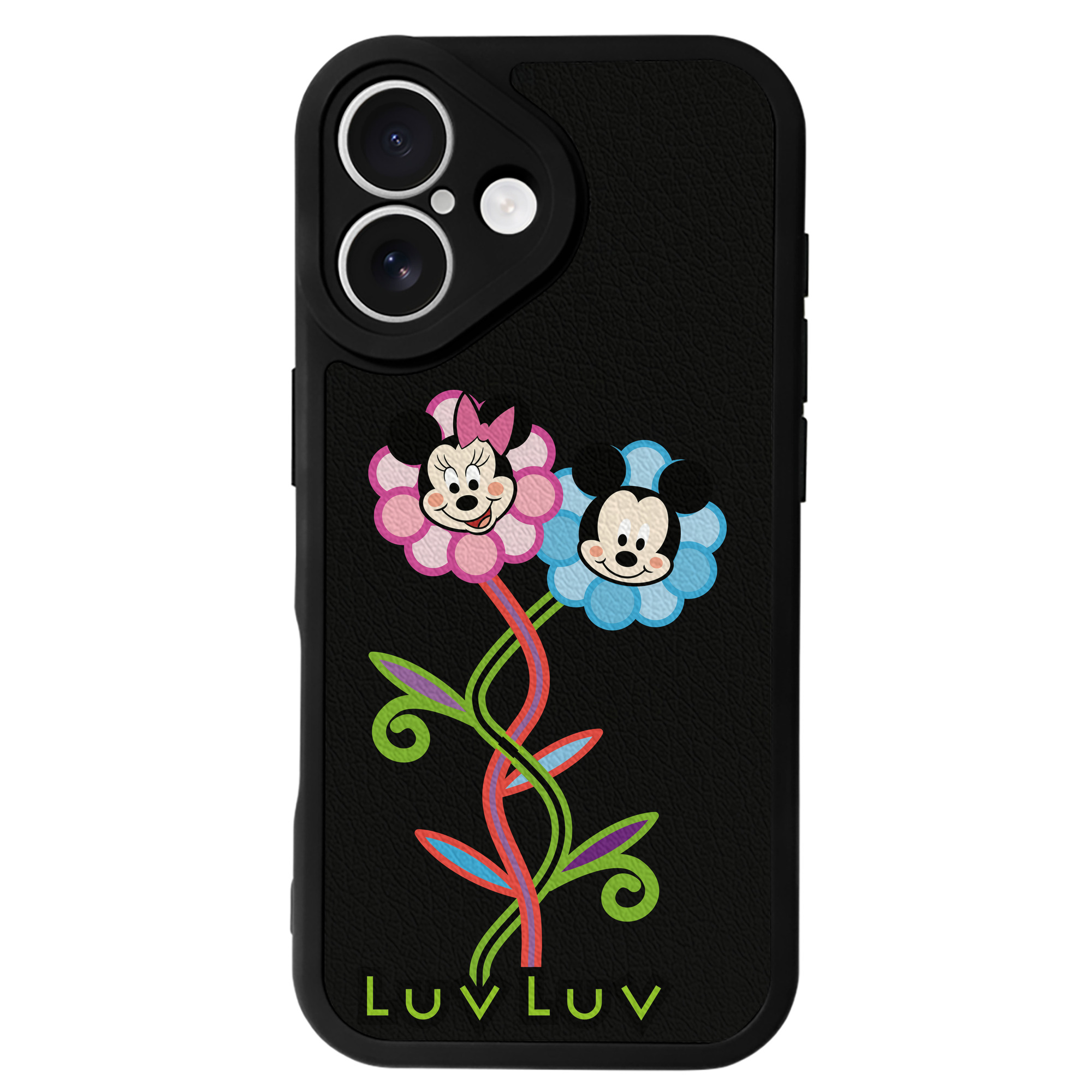 （画像用） ミッキーマウス Mickey Mouse 【iPhone 16シリーズ対応】シリコンスマホケース（レザー調） 材質：シリコン